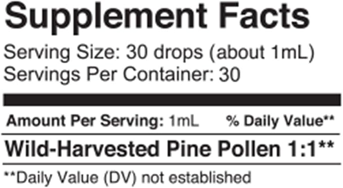Surthrival: Pine Pollen Gold Extract (1 fl oz), Wild Harvested, Energy Restoration