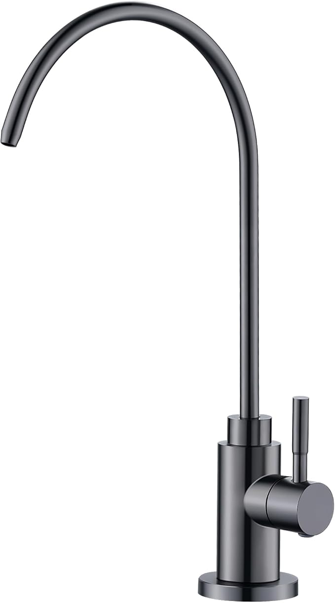 Water Filter Faucet, VMASSTONE Reverse Osmosis Faucet Fits Most RO Units or Water Filtration System in Non-Air Gap, Lead-Free Stainless Steel Drinking Water Faucet for Bar Kitchen Sink, RV (DM001 CG)