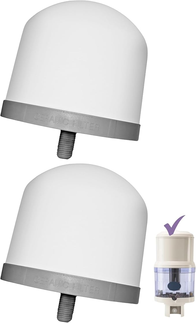 Ceramic Water Filter Replacement 1364 for PiMag Nikken Aqua Pour Gravity Water Dispenser 1360, Durable Ceramic Pre Filter for Nikken Products Filtration System,Reduce Fine Sediment & Particles, 2 Pack