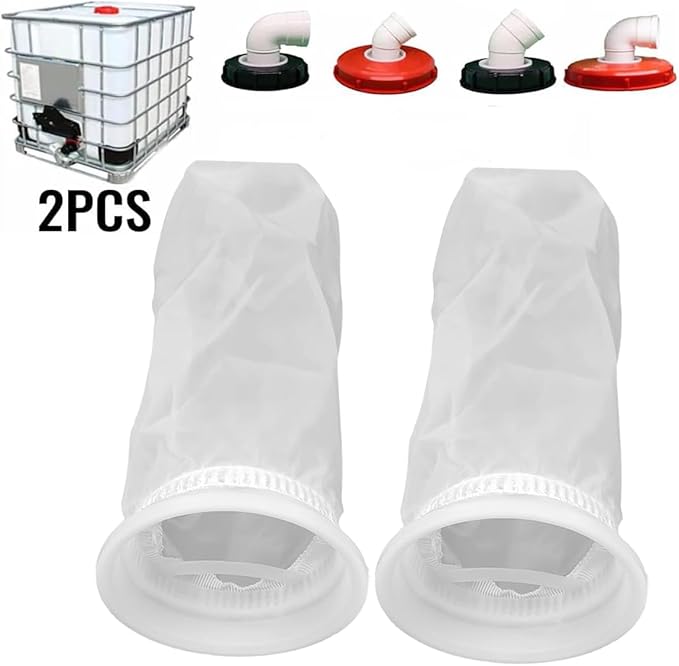 2Pcs IBC Nylon Filter Washable Venting Ton Barrel Cover Tote Tank Lid Garden Water Irragtation Filters Mesh IBC Ton Barrel Accessories, Suitable for Home and Garden