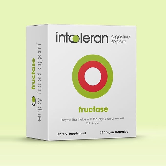 Fructase Digestive Enzymes - 36 Capsules | Supplement for Fructose Intolerance | Enzymes to Help Digest Sugary Foods & Drinks (Fruit Sugar) | Fast Acting | Pure and Vegan | Low FODMAP