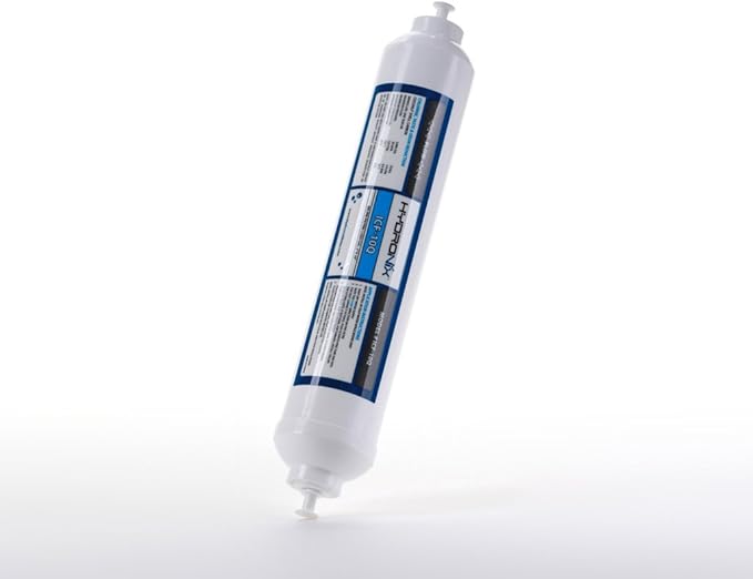 Hydronix ICF-10Q Inline Reverse Osmosis Post, Fridge & Ice Coconut GAC Water Filter 2000 Gal, 1/4" Quick Connect