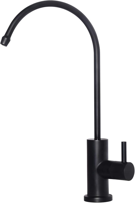 Kitchen Water Filter Faucet Reverse Osmosis Faucet,Lead-Free Drinking Water Faucet Fits Most Waterdrop Reverse Osmosis System in Non-Air Gap Stainless Steel RO Faucet (Black)