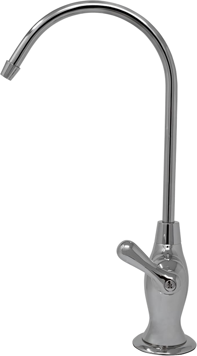 Non-airgap RO Faucet Reverse Osmosis Drinking Water Filtration System Water Dispenser Spout (Polished Nickel). Vase Style with Faucet Wrench RO-FW148. NSF Certified.
