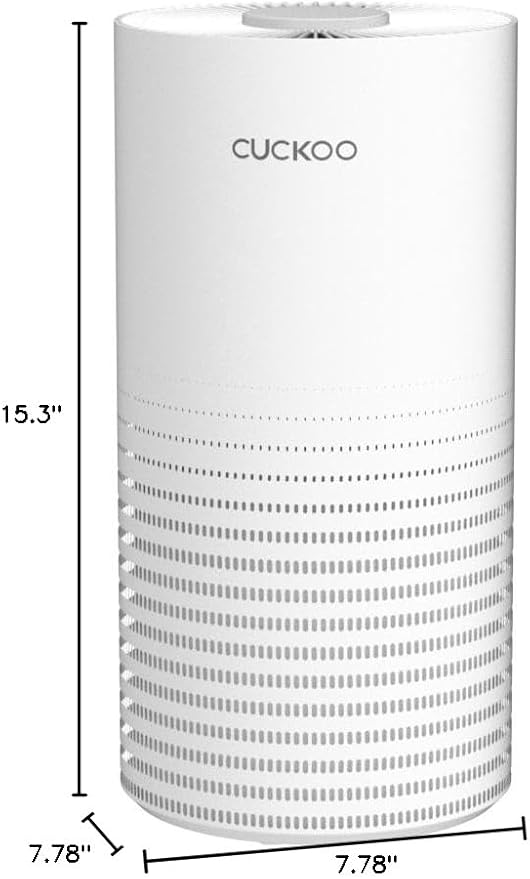 CUCKOO True HEPA Air Purifier for Bedroom Up to 456 sq. ft., 3-Stage Filter with H13 HEPA and Activated Carbon, Small Air Purifiers for Home with Quiet Sleep Mode, White (CAC-I0510FW)