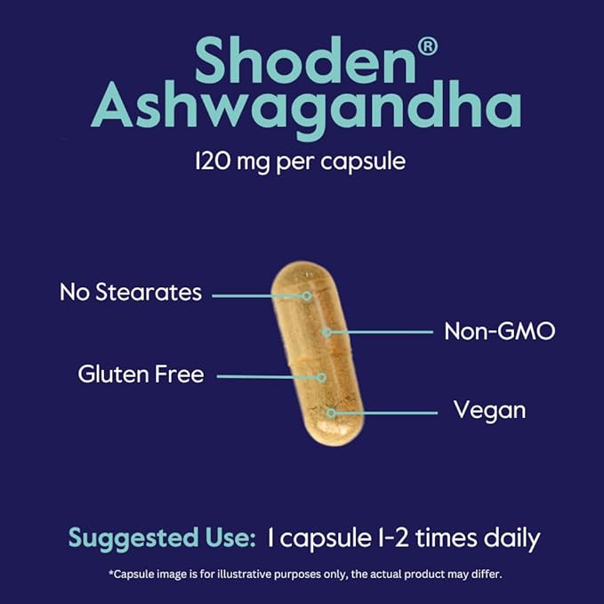 BESTVITE Advanced Ashwagandha 120mg w/Shoden (120 Vegetarian Capsules) - Clinically Studied Containing Industry Leading 35% Withanolide Glycosides - No Stearates - Vegan - Non GMO - Gluten Free