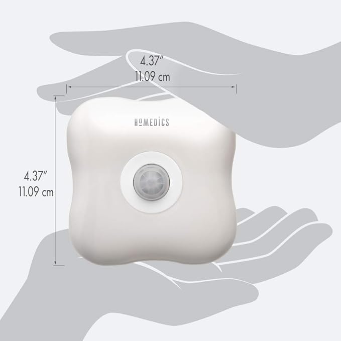 Homedics TotalClean Personal UV-C Plug-In Air Sanitizer – Small Air Purifier for Bedrooms and Bathrooms, Built-In Night-Light for Small Spaces, Auto-On Motion, White (Pack of 4)