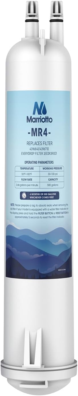 MARRIOTTO MRW4 Refrigerator Water Filter Compatible with EDR3RXD1, 4396841, 4396710, Filter 3, 46-9083,46-9030, 9030, 9083 Refrigerator Water Filter | 1 Pack