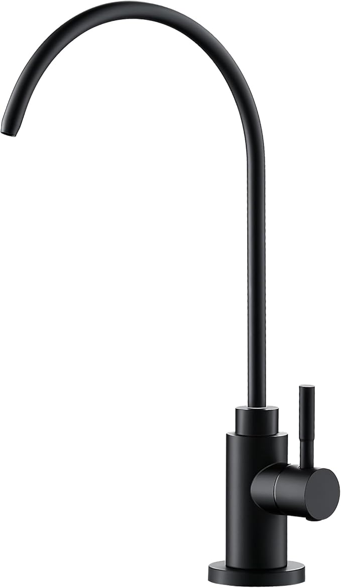 Water Filter Faucet, VMASSTONE Reverse Osmosis Faucet Fits Most RO Units or Water Filtration System in Non-Air Gap, Lead-Free Stainless Steel Drinking Water Faucet for Bar Kitchen Sink, RV (DM001 MB)