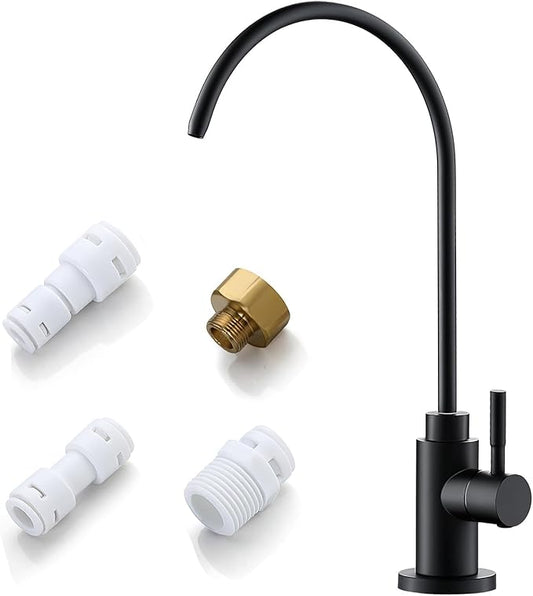 Water Filter Faucet, VMASSTONE Reverse Osmosis Faucet Fits Most RO Units or Water Filtration System in Non-Air Gap, Lead-Free Stainless Steel Drinking Water Faucet for Bar Kitchen Sink, RV (DM001 MB)
