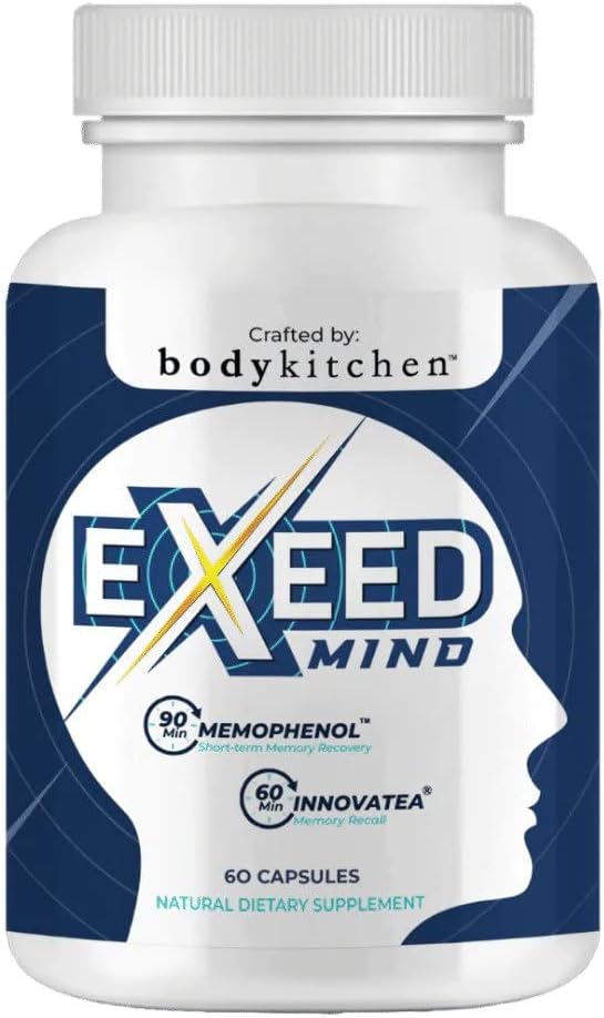 Body Kitchen EXEED Mind Crafted Supports Mental Clarity, Cognitive Function, with Memophenol, Lutemax 20/20, InnovaTea, Veggie Caps, 60 Count