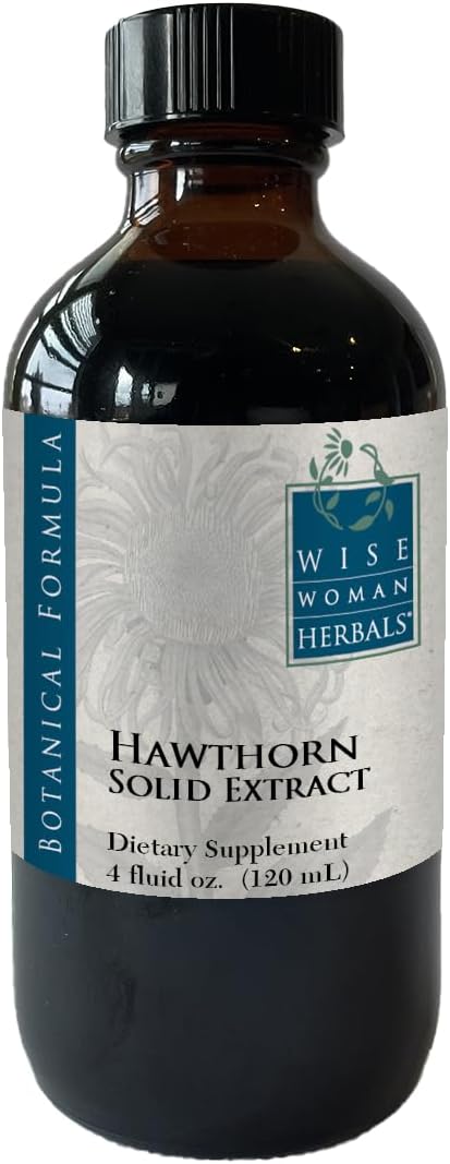 Wise Woman Herbals Hawthorn Berry Solid Extract 4:1, Alcohol-Free Extra Strength, Promotes Healthy Circulation, Antioxidant Protection, Herbal Cardiovascular Support, 4 Fl Oz