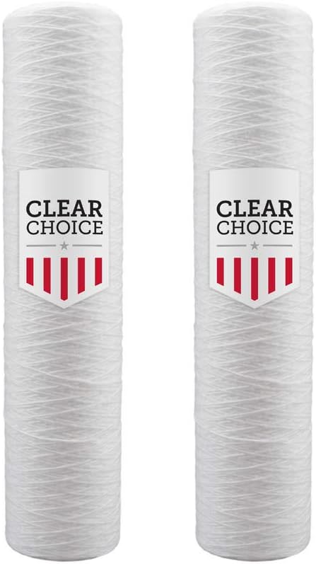 Clear Choice Sediment Water Filter 1 Micron 20 x 4.50" Water Filter Cartridge Replacement 20 inch RO System 355213-45 WP1BB97P, 2-Pk