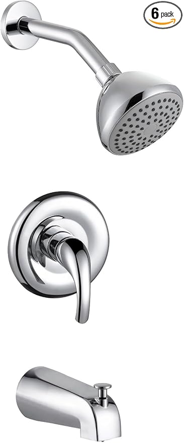Shower Set with Trim Kit, Galim GL-SD, Shower Head & Faucet Set Complete with Valve, Shower Fixtures, Tub and Shower Trim Kit, Bathtub Shower Faucet set, Single Handle Pressure Balance, Chrome