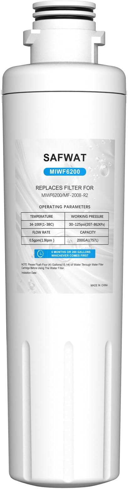 MIWF6200 Replacement for Midea MF-2008-R2 Sharp SJWF200 Zline MIWFT2100 Insignia NS-WF26SS0-1 Twist-in Refrigerator Water Filter (1 Pack)