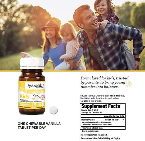 Kyo-Dophilius Kids Probiotic, Promotes Regularity and Immune Health*, 60 tablets (Packaging may vary)