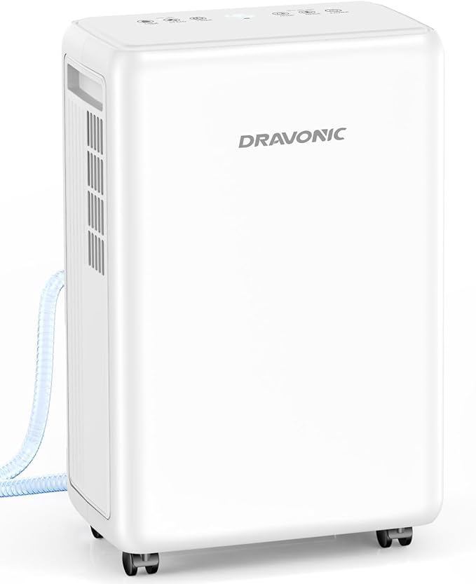 2000 Sq. Ft Dehumidifier for Basement, 30 Pint Dehumidifiers for Home, Bedroom and Bathroom, 3 Modes Dehumidifier with Drain Hose, Smart Humidity Control, 24H Timer (Off-White)
