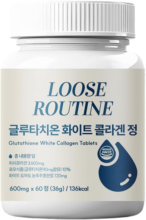 Loose Routine Glutathione White Collagen – Chewable Tablets with Reduced Glutathione & 300 Da Fish Collagen | Daily Skin Brightening & Hydration, Portable & Easy to Take