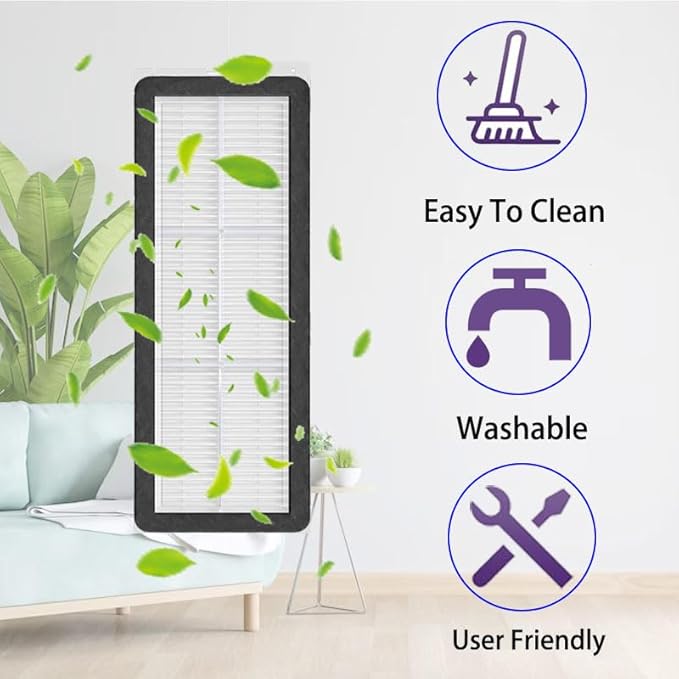 Accessories Kit Compatible with Roborock Qrevo S/Qrevo Maxv/Qrevo S/Qrevo Plus Robtic Vacuum Cleaner,17 Spare Parts,1 Main Brush Roller,4 Side Brushe,4 Mop Pads,4 Dust Bags,4 Hepa Filters (White-17)