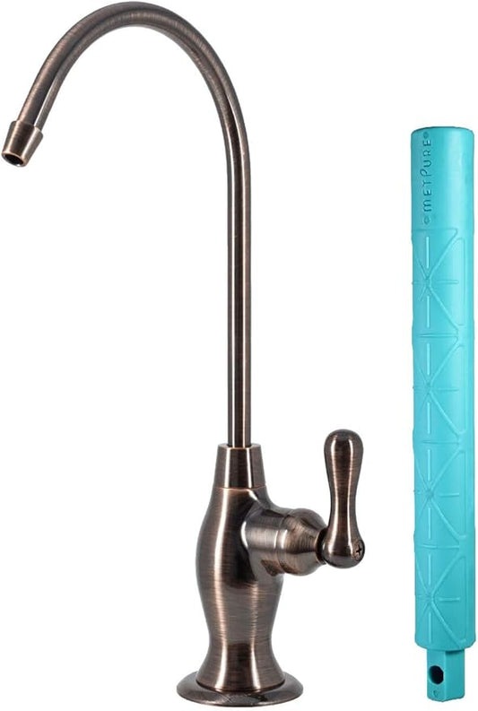 Non-airgap RO Faucet Reverse Osmosis Drinking Water Filtration System Water Dispenser Spout (Antique Wine). Vase Style with Faucet Wrench RO-FW148. NSF Certified.