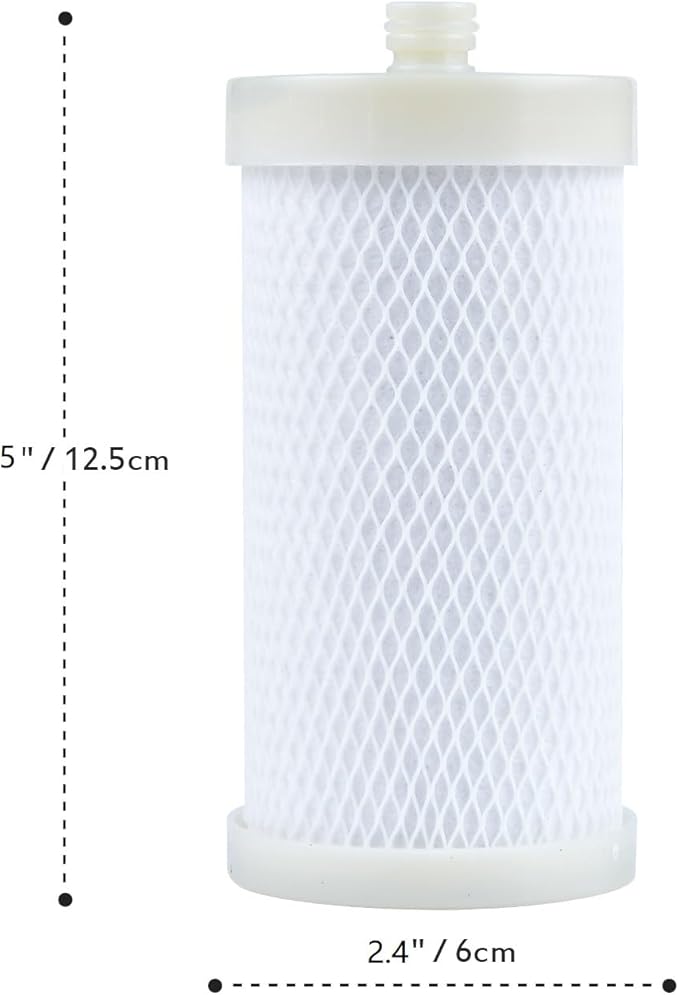 1 Micron High Density Activated Carbon Fibre Cartridge. Replacement Cartridge For Shower Head Filter and Washing Machine Filter, Remove Chlorine Fluoride and Impede Scale, BPA-Free