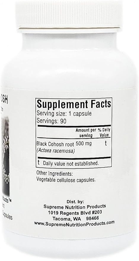 Supreme Nutrition Black Cohosh Supreme, 90 Pure Black Cohosh Root Vegetarian Capsules (Pack of 2)
