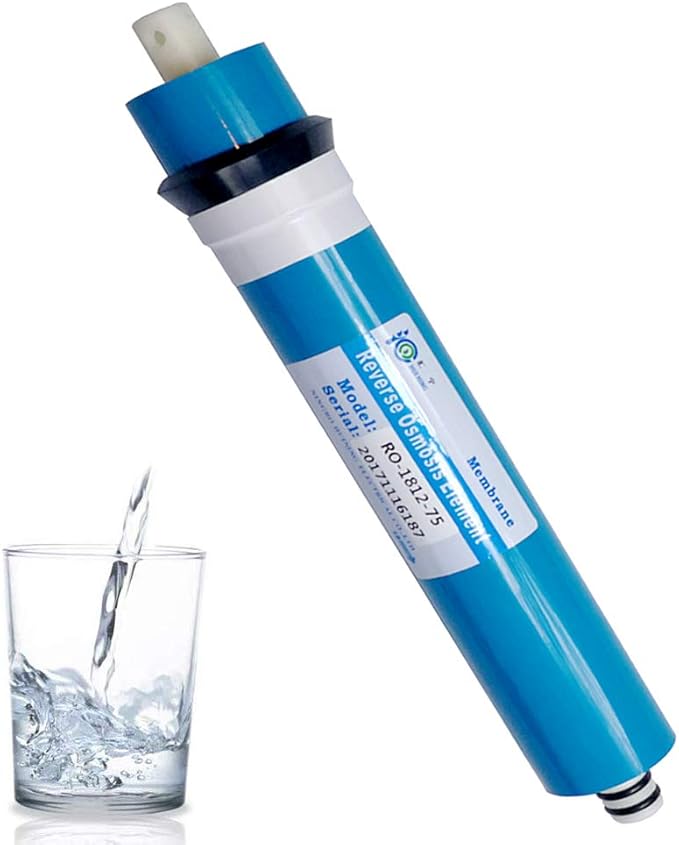 Huining 75GPD RO Membrane ULP1812/2012 Residential Reverse Osmosis Membrane Water Filter Cartrige Replacement for Home Drinking Water Filtration System Household Under Sink Water Purifier (1 Pack)