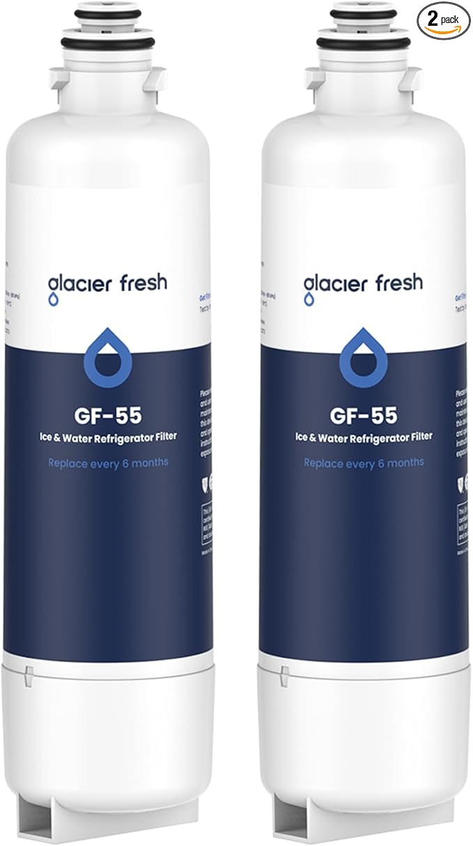 GLACIER FRESH Replacement for Bosch 11025825 Ultra Clarity Pro Refrigerator Water Filter BORPLFTR50, Compatible with KWF 2000, 12028325, 11032531, BORPLFTR50, WFC100MF, B36CT80SNS, B36CL80ENS (2 Pack)