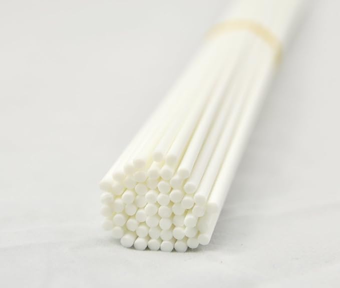 100 Pieces Fiber Reed Diffuser Replacement Refill Sticks (12" x 3mm, White)