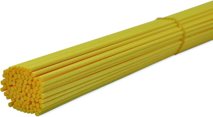 100 Pieces Fiber Reed Diffuser Replacement Refill Sticks (12" x 3mm, Yellow)