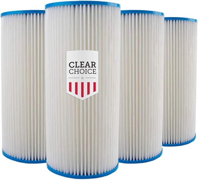 Clear Choice Sediment Water Filter 50 Micron 10 x 4.50" Water Filter Cartridge Replacement 10 inch RO System 150238, WHCF-WHPLBB, 4-Pk