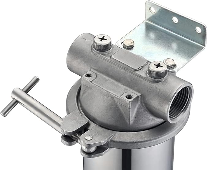 Amwater 304 Stainless Steel Filter Housing for Filter Cartridge, Water Filter Housing for Whole House Water Purification of Stainless Steel 304 (20" C Housing-1 NPT)