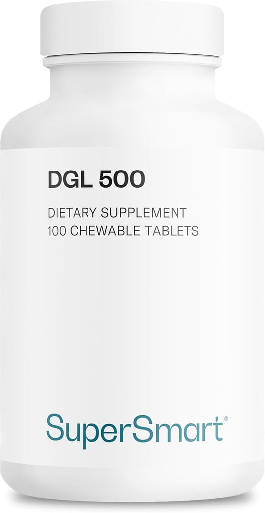 SUPERSMART - DGL 3,000 mg Per Day - Gut Health - Extract of Liquorice Root for Gastrointestinal Health | Non-GMO & Gluten Free - 100 Chewable Tablets