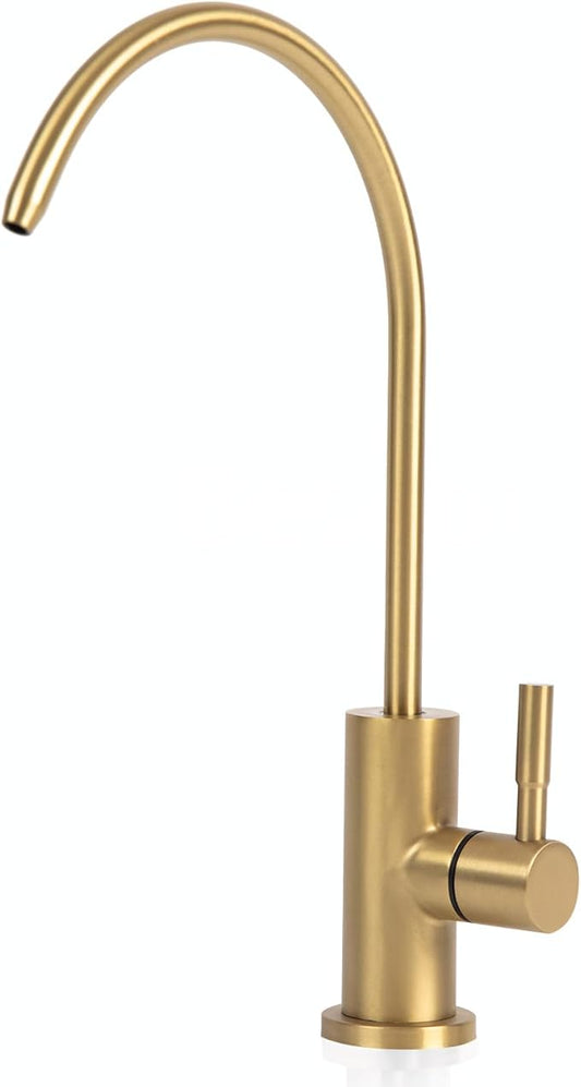 Reverse Osmosis Faucet, Filtered RO Drinking Water Faucet for Kitchen Sink, Non-Air Gap, 360-degree Rotation, Lead-Free, 304 Stainless Steel, Brushed Gold