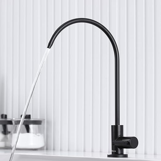 RO Water Filter Faucet Non-Air-Gap Drinking Water Beverage Faucet for Reverse Osmosis Systems Water Filtration System 304 Stainless Steel (Matte Black)
