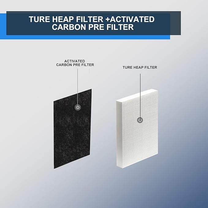 1216L H13 True HEPA Replacement Filter, Compatible with AP-1216L, 2 Stages with H13 True HEPA and Activated Carbon Filter Set (2 Pack)