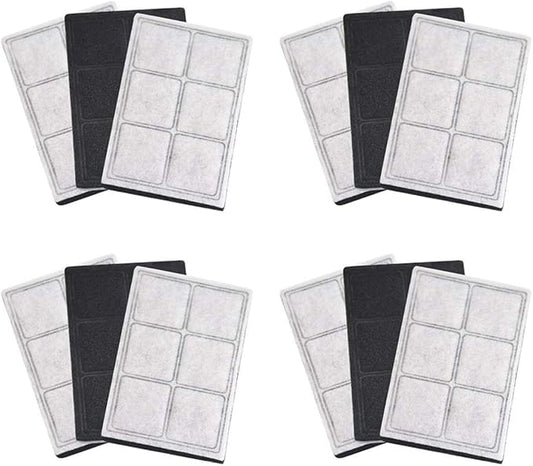 Water Fountain Filters Compatible Replacement for Drinkwell Platium Pet Dog Cat Fountain Premium Charcoal Filters 12 Pack