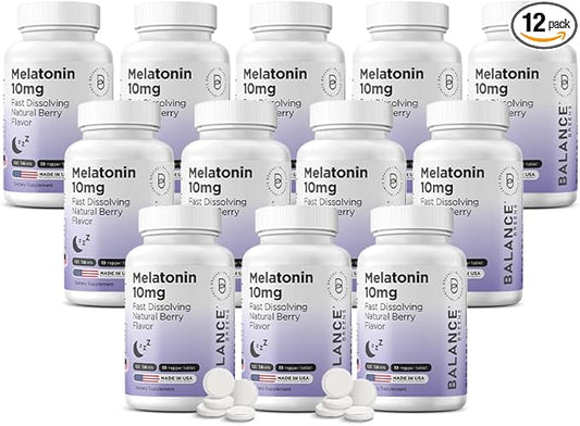 Balancebreens Melatonin 10mg Fast-Dissolve, 120 Tablets – Natural Sleep Aid for Restful Nights, Drug-Free Support for Relaxation and Tranquility
