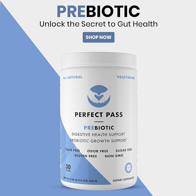 PERFECT PASS Prebiotic PHGG Partially Hydrolyzed Guar Gum 210g Powder - 100% Natural Gluten Free Non GMO - Certified Kosher Vegetarian Sugar Free