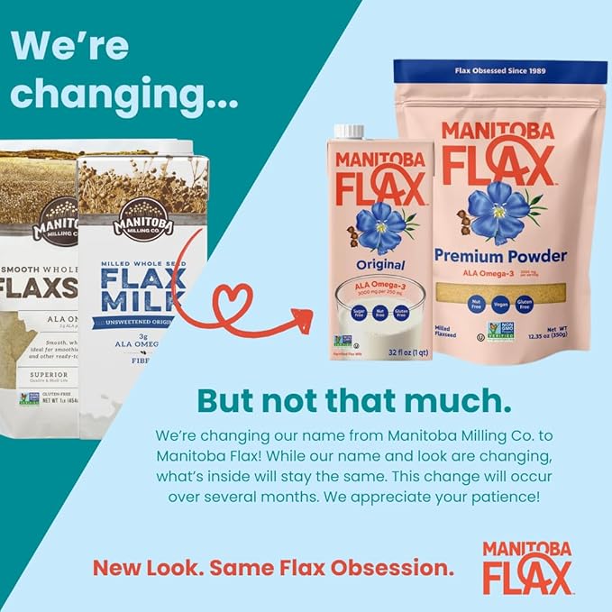 Ground Flax Seed | Manitoba Milling Co | One 12.35 oz Bag | Smooth Milled Flaxseed Fiber with Protein, Omega 3 | Gluten Free, Non-GMO Gourmet Milled Flaxseed for Muffins, Yogurt, Smoothies