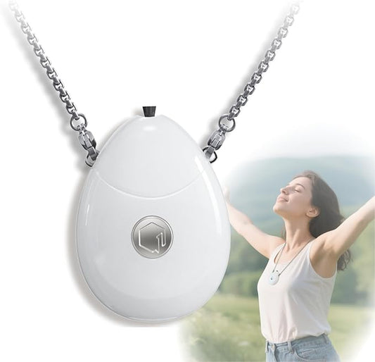 Personal Air Purifier, Chartreey® Wearable Air Purifier Necklace, True 199 million/cm³ Negative Ion, Portable Air Purifier Eliminates Dust, Pollen, Smoke for Outdoor, Travel(White)