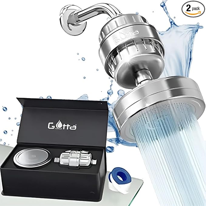 Filtered Shower Head | Shower Head with Filters | Filtro para Ducha de Baño | High Pressure Shower Head Hair and Skin Accesory to Enhance Beauty and Care Routine | Hard water filter showerhead