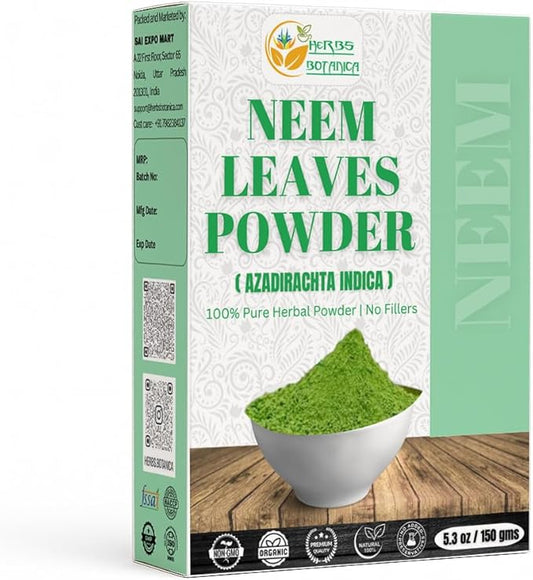 Neem Powder for Hair Growth, Skin Care & Detox Wildcrafted Bitter Neem Leaves Powder for Immune System Support, Digestive Health 5.3 oz