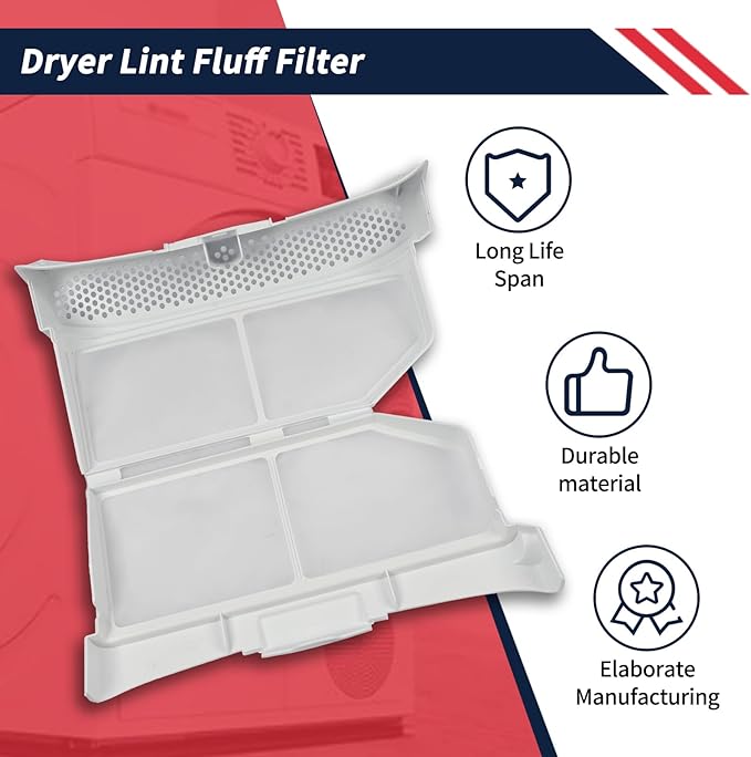 00752387 Dryer Lint Screen Filter Assembly Compatible with Bosch Dryers Replace AP5984732 00753637 752387 753637 Dryer Lint Fluff Filter