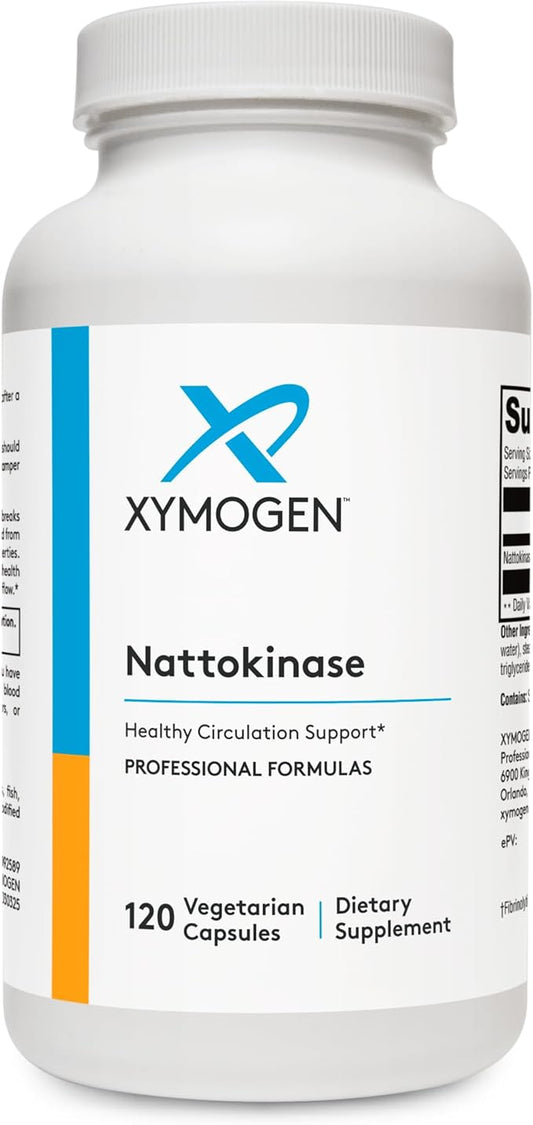 XYMOGEN Nattokinase - Nattokinase 2000 FU Blood Pressure Supplements - Heart Health, Circulation & Blood Pressure Support - Gluten Free, Vegan, Non GMO (120 Capsules)