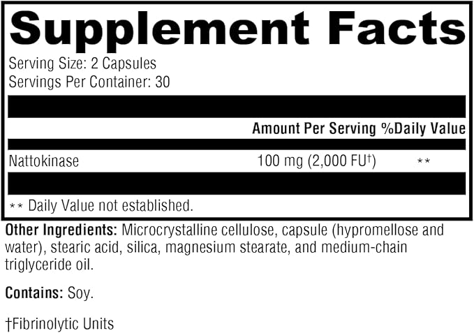 XYMOGEN Nattokinase - Nattokinase 2000 FU Blood Pressure Supplements - Heart Health, Circulation & Blood Pressure Support - Gluten Free, Vegan, Non GMO (60 Capsules)