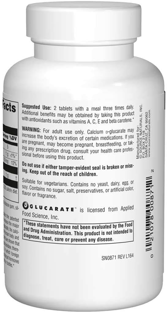 Source Naturals - Calcium D-Glucarate, 500 mg