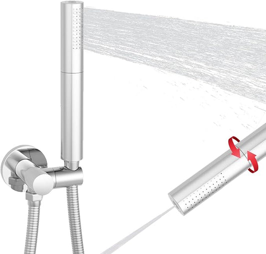 Chrome Handheld Shower Head Brass 2 In 1 Function High Pressure Hand Shower Wand 7 Inch Hand Held Shower Head High Flow Shower Head Sprayer with 59 Inch Hose, Bracket