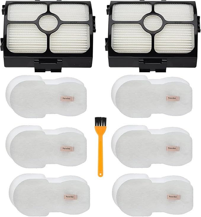 Vacuum Filter Replacement for Shark HZ3002 HZ3000 HZ4001AMZ HZ4002 Stratos Ultralight Corded Stick Vacuum Cleaner, Replace part XFFKHZ3000 XHFHZ3000, 2 HEPA Filter & 6 Foam and Felt Filters