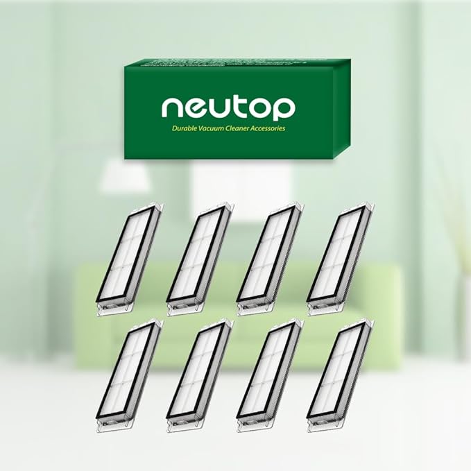 Neutop Replacement Filters Parts, Compatible with Roborock S6 MaxV/Pure, S6, S5, S5 Max, S4 Max, S4, E5, E4, E20, E25, E35, Robot Vacuums, 8-pack.